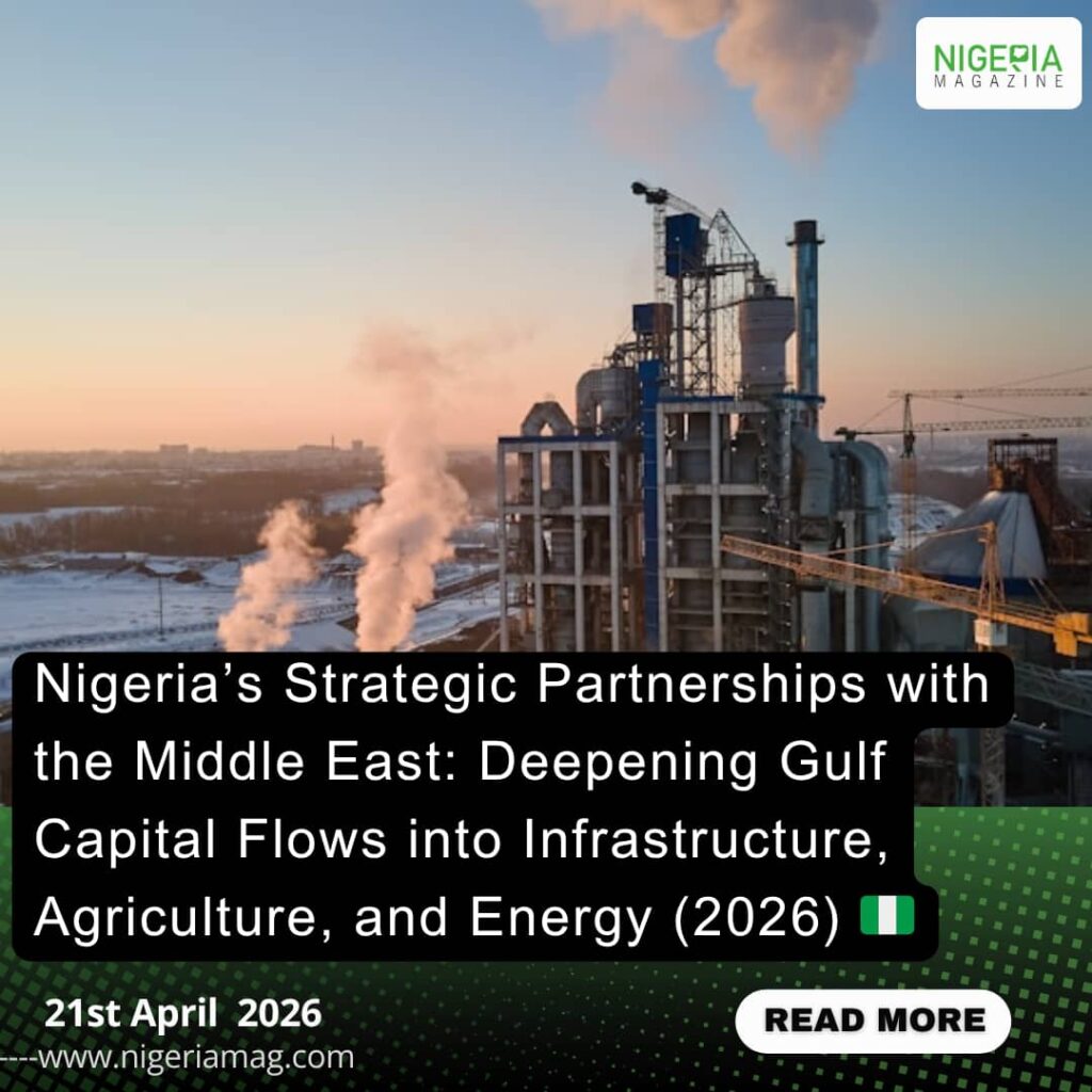 Nigeria’s Strategic Partnerships with the Middle East: Deepening Gulf Capital Flows into Infrastructure, Agriculture, and Energy (2026)