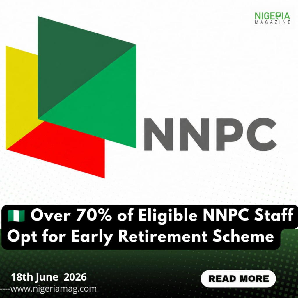 Over 70% of eligible NNPC Limited staff have indicated interest in the company’s Early Retirement Scheme covering employees due for retirement between 2026 and 2030.
