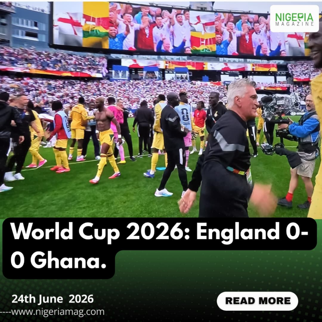 World Cup 2026: England 0-0 Ghana.