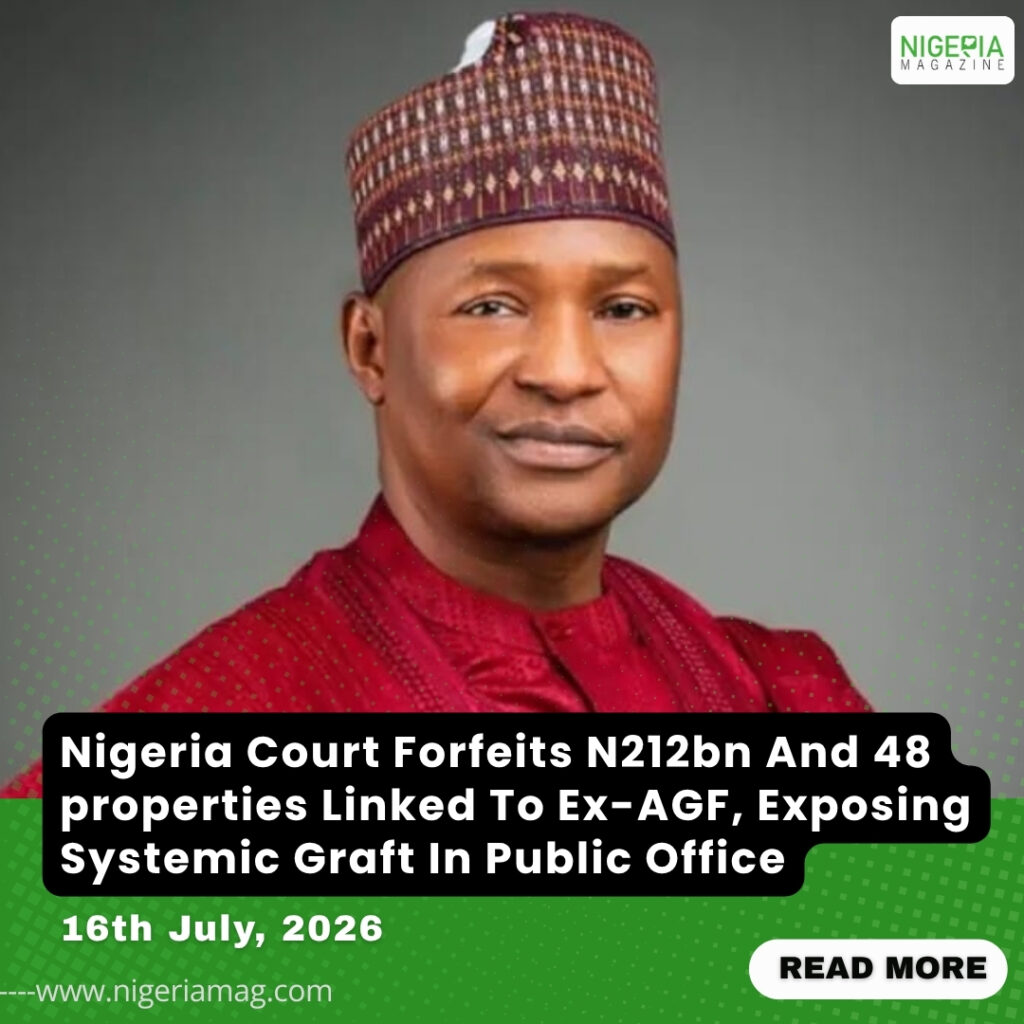 Nigeria Court Forfeits N212bn And 48 properties Linked To Ex-AGF, Exposing Systemic Graft In Public Office