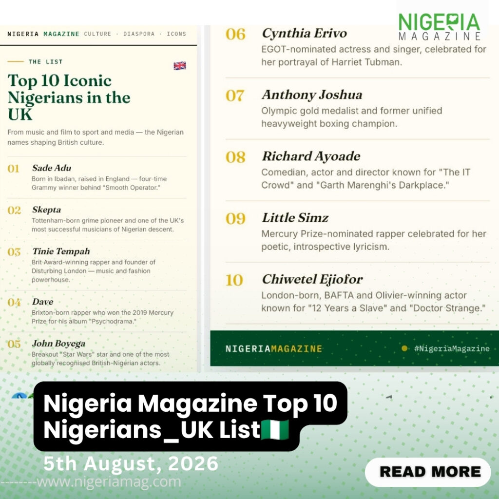 Nigeria Magazine Top 10 Nigerians_UK List????????