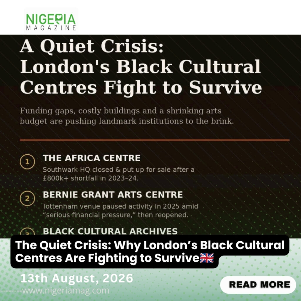 The Quiet Crisis: Why London’s Black Cultural Centres Are Fighting to Survive????????
