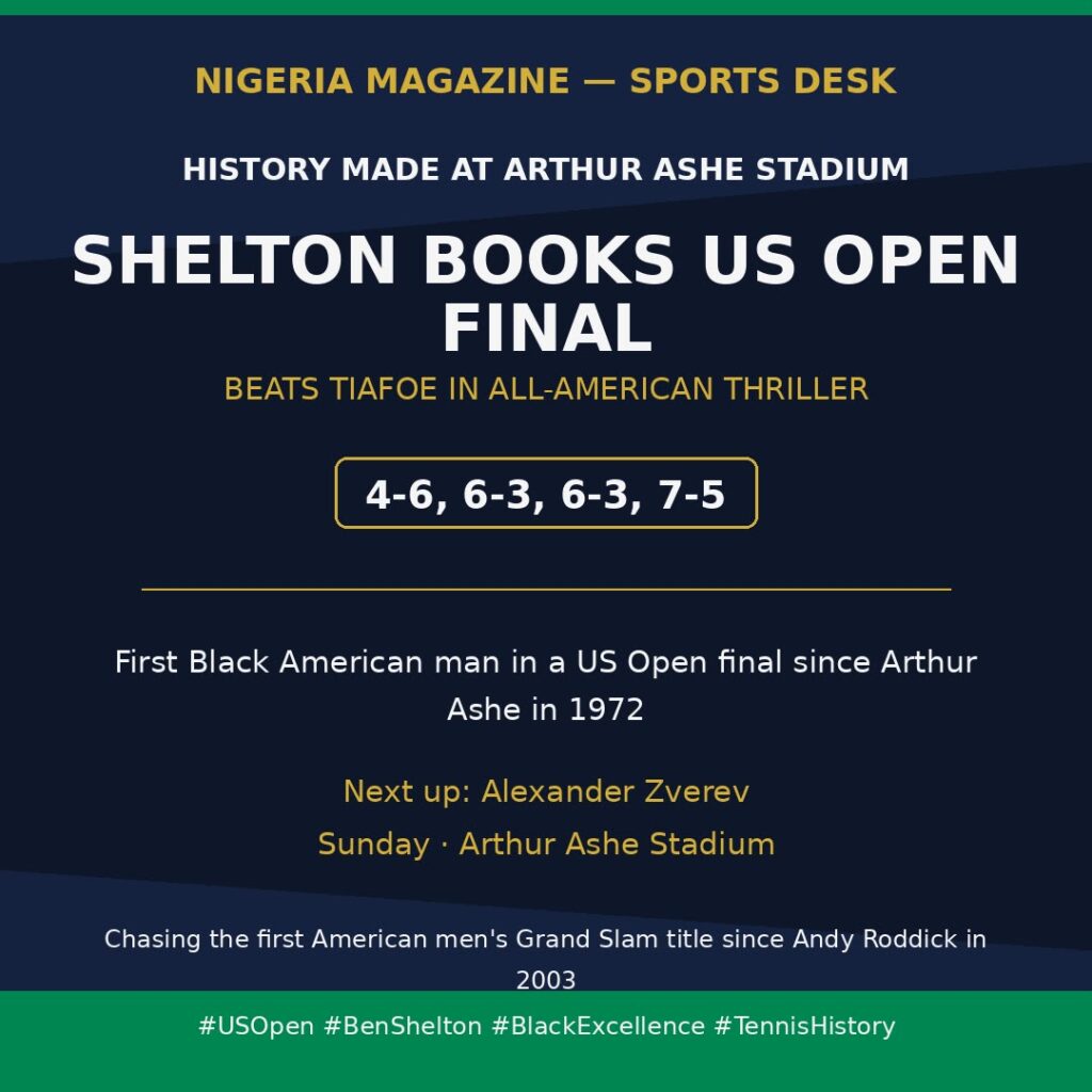 Ben Shelton Makes History: First Black American Man in a US Open Final Since Arthur Ashe in 1972????????????