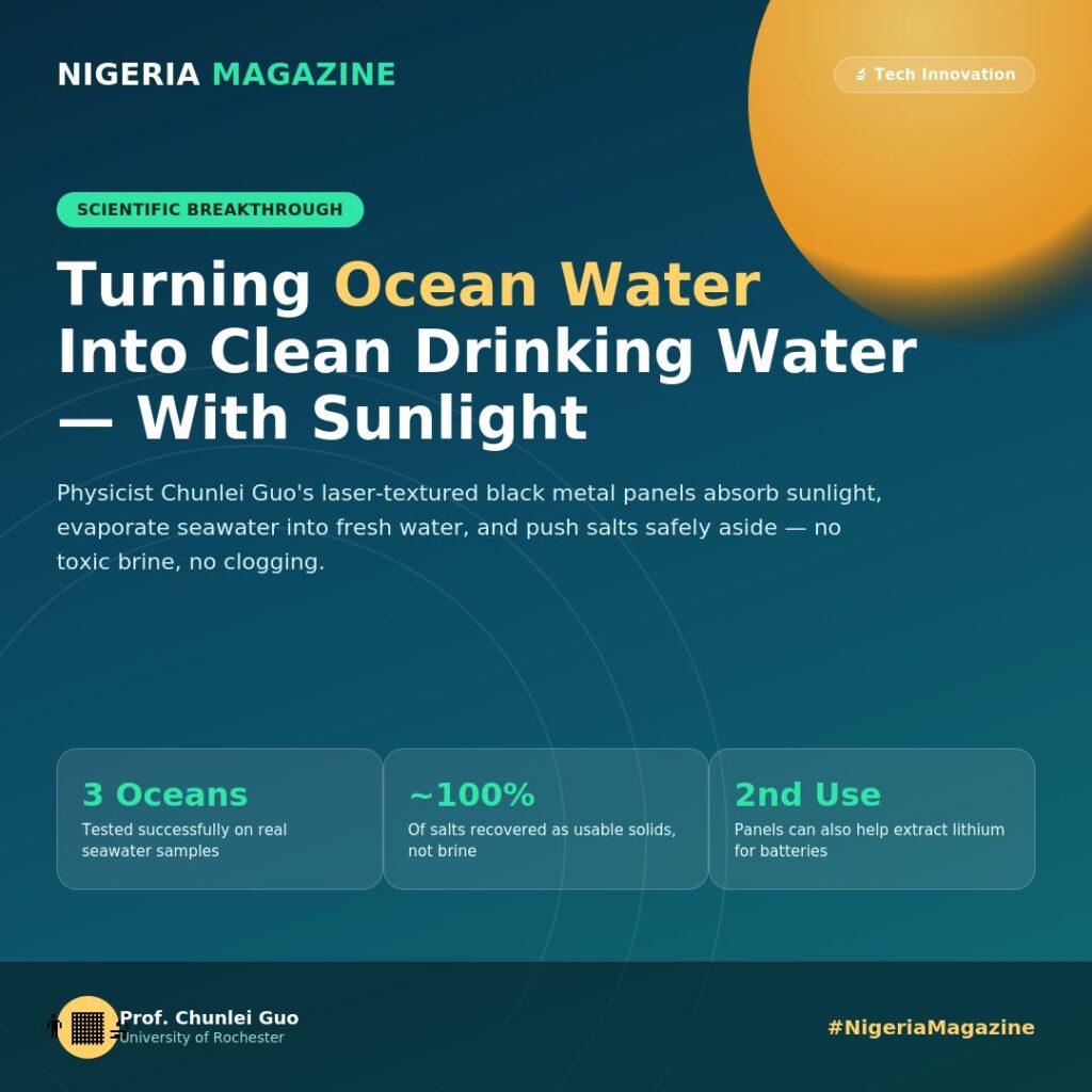 Scientists Are Using Sunlight and Laser-Etched Metal to Turn Seawater Into Drinking Water????????‍????☀️???????? ????