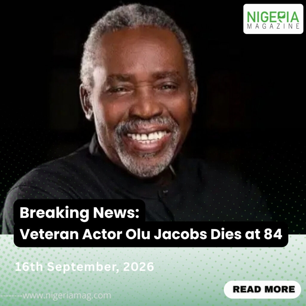 BREAKING: Veteran Nigerian actor Olu Jacobs has died at the age of 84.