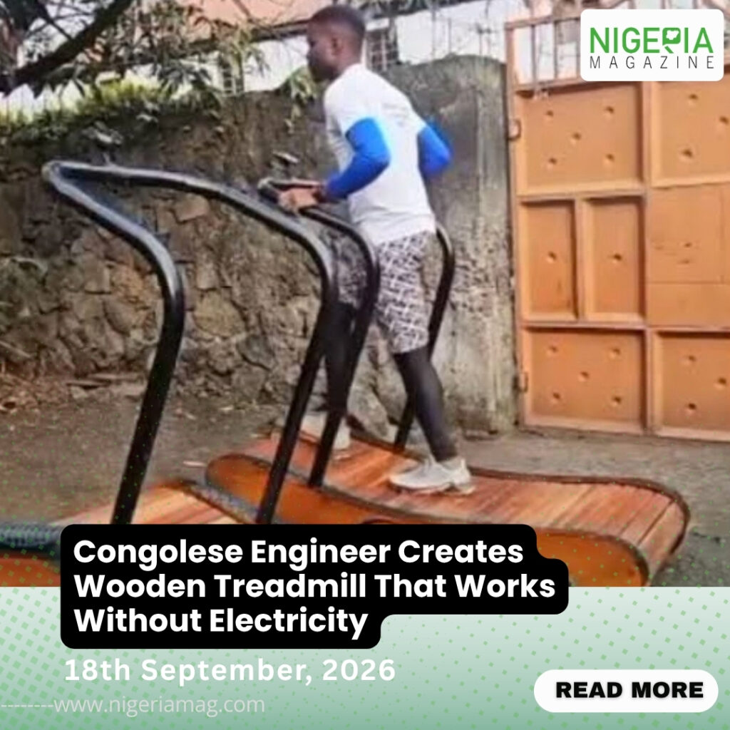 Congolese Engineer Creates Wooden Treadmill That Works Without Electricity