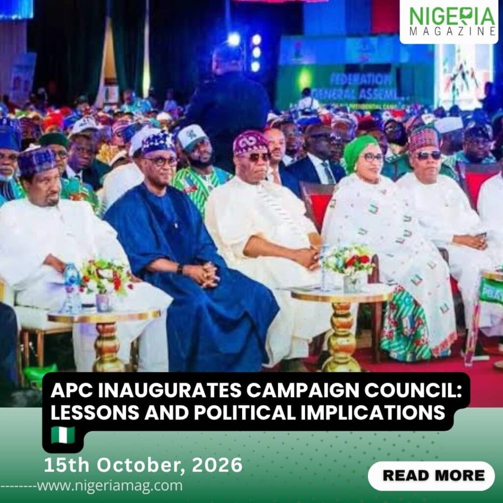 APC INAUGURATES CAMPAIGN COUNCIL: LESSONS AND POLITICAL IMPLICATIONS ????????