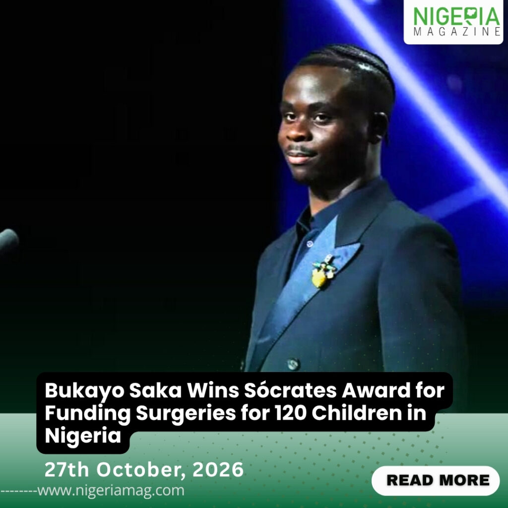 Bukayo Saka Wins Sócrates Award for Funding Surgeries for 120 Children in Nigeria
